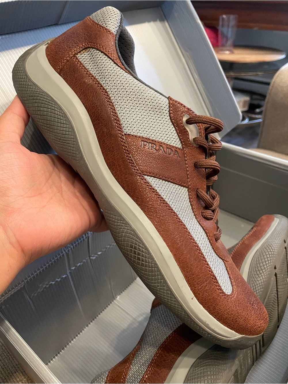 Prada Men’s Shoe colour Bruciato-Accciai